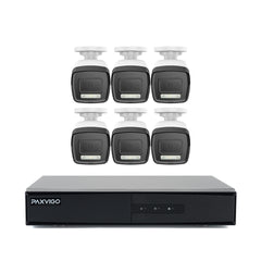 ESK510 | 8-Channel PoE Security System with 6 Bullet Cameras, 3K 3072x1728@20 fps, Color & Infrared Night Vision, ONVIF Supported, AI Person & Vehicle Detection, Microphone, IP67, H.265+